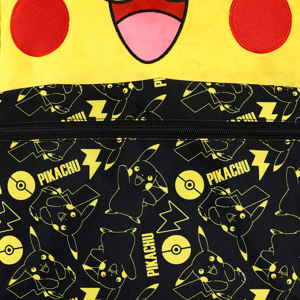 BIOWORLD Unisex Pokemon Pikachu Character 16'' Backpack Black One Size