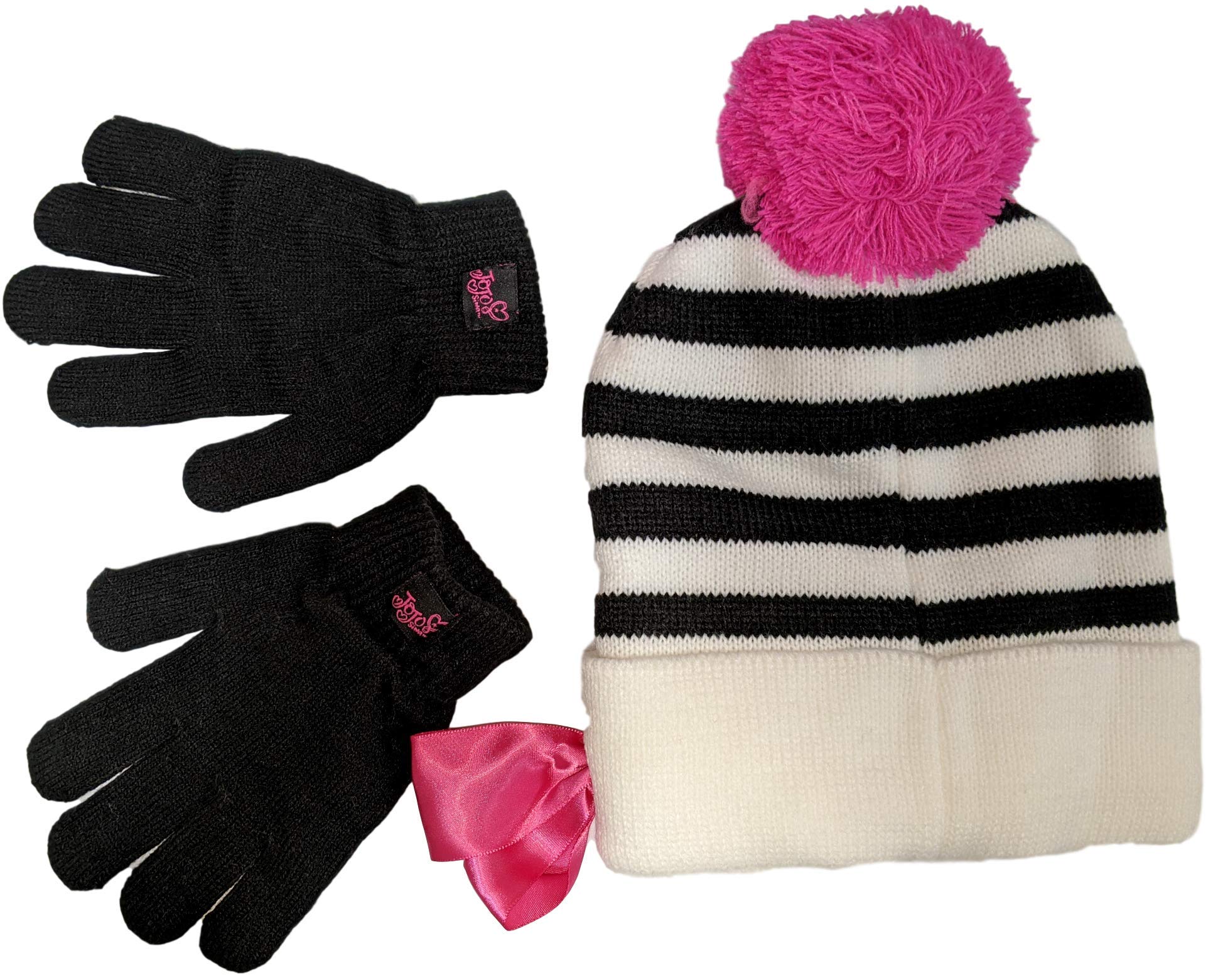 Nickelodeon JoJo Siwa Girls Winter Hat and Gloves Cold Weather Set, Age 4-7