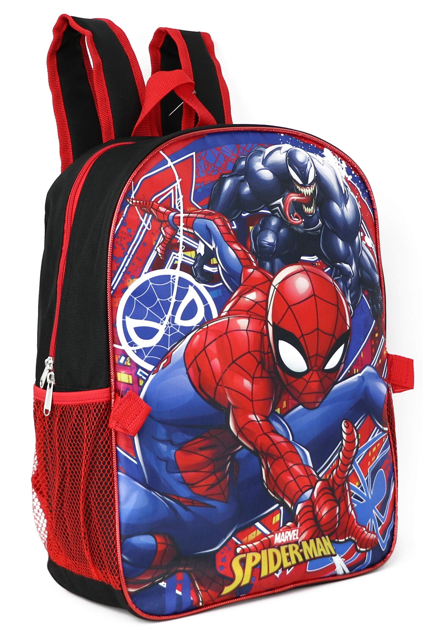 Ruz Spiderman Boys 16 Inch Backpack (Red-Blue)