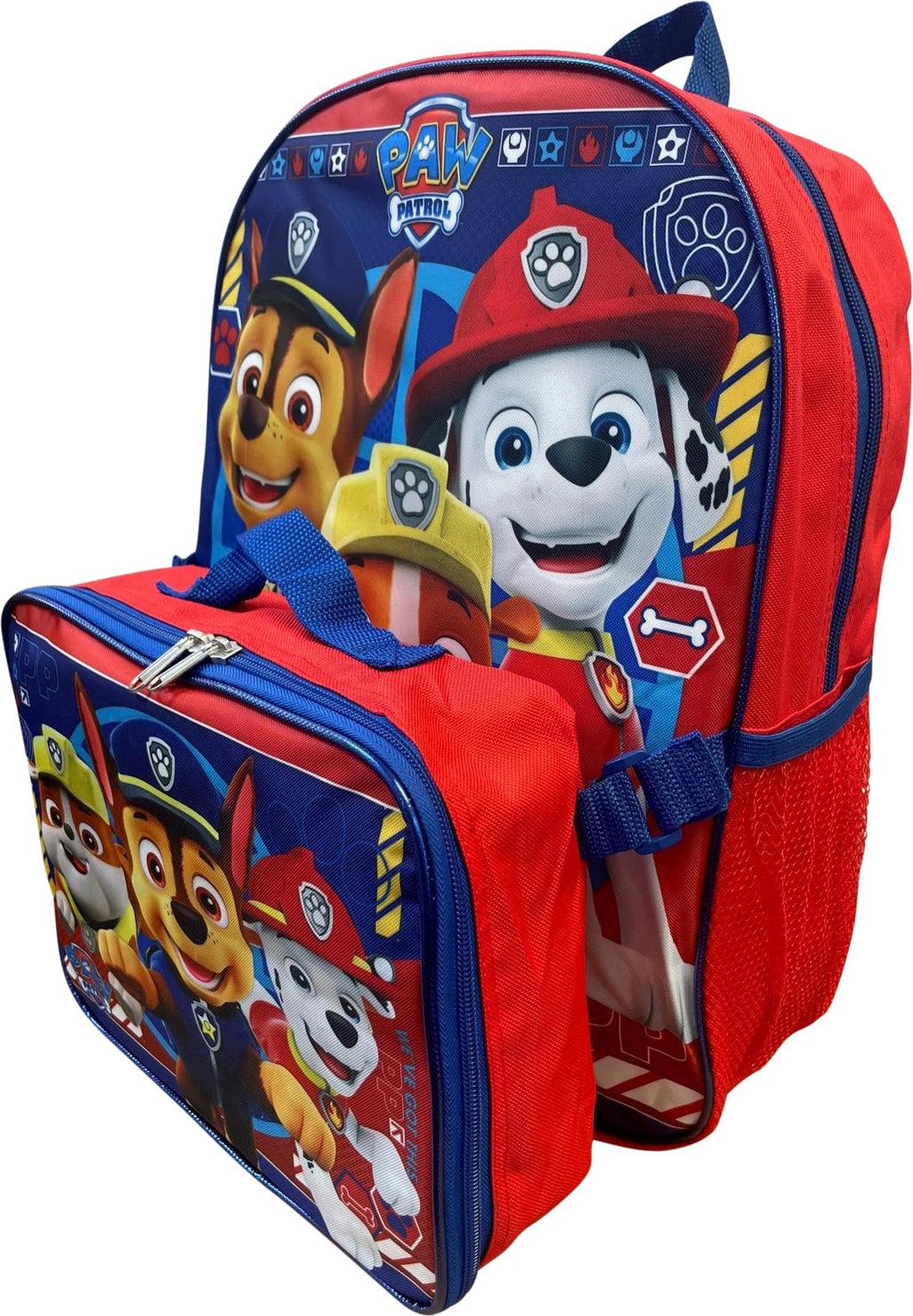 Ruz Paw Patrol Boy's 16 Inch Backpack With Removable Matching Lunch Box Set
