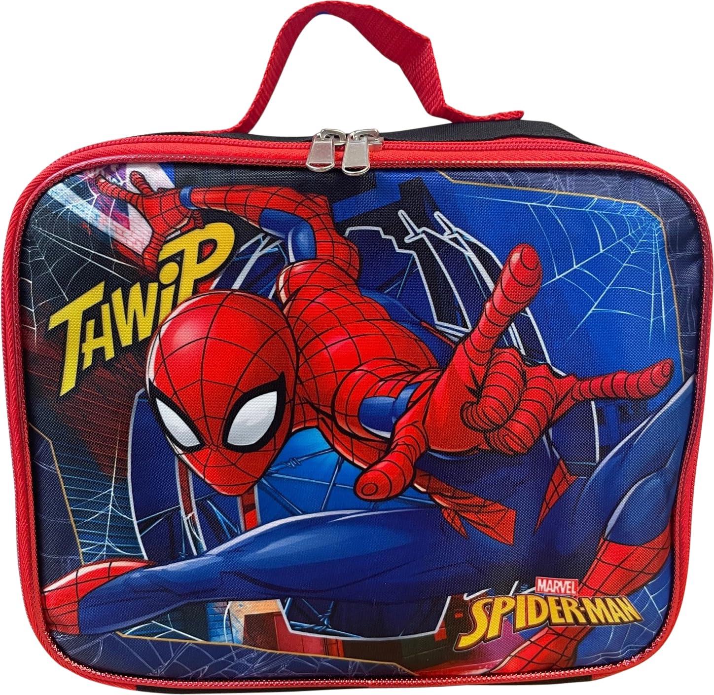 Ruz Spiderman Boy's 16 Inch Backpack With Removable Matching Lunch Box Set