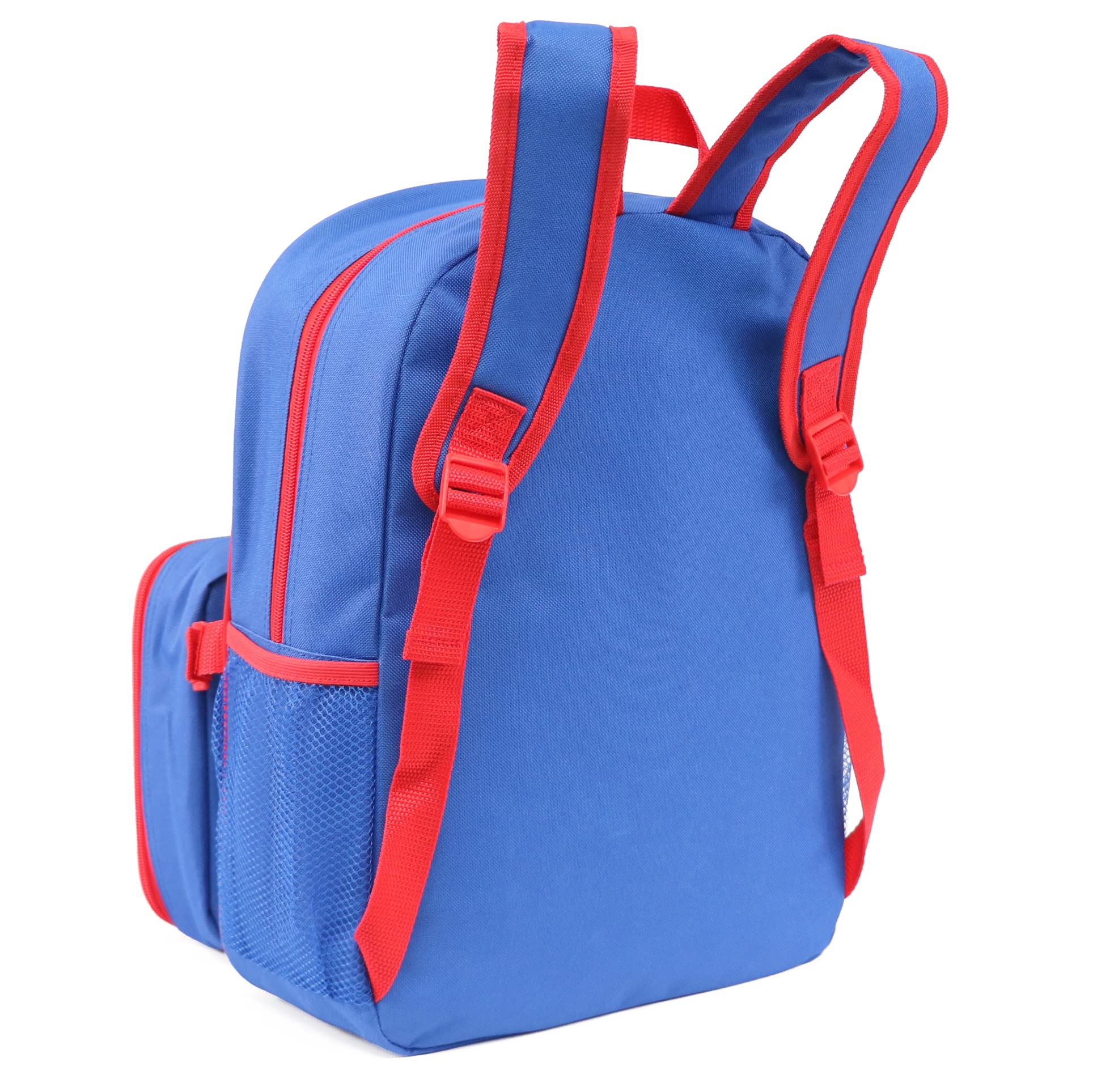 Ruz Paw Patrol Boys 16 Inch Backpack With Removable Matching Lunch Box Set (Blue-Light Blue-Red)