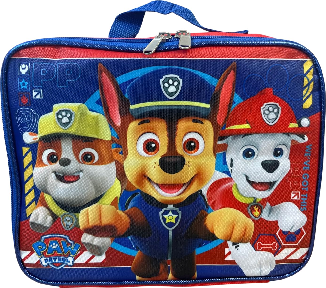 Ruz Paw Patrol Boy's 16 Inch Backpack With Removable Matching Lunch Box Set
