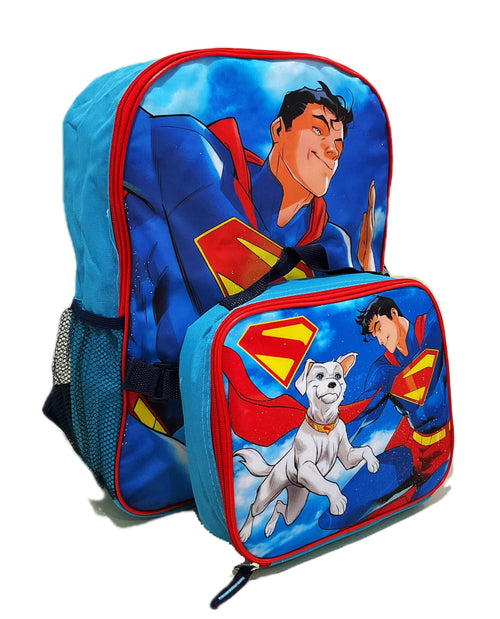 AI ACCESSORY INNOVATIONS Superman Full Size 16 Inch Superhero Backpack with Detachable Lunch Box