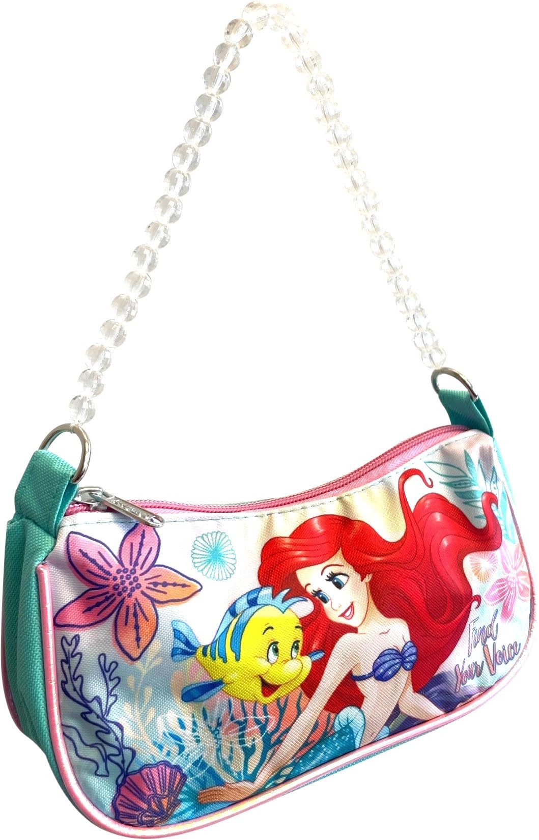 Disney Licensed Little Girl Shoulder Handbag With Beaded Handle